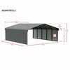 Arrow Storage Products Galvanized Steel Carport, W/ 2-Sided Enclosure, Compact Car Metal Carport Kit, 20'x24'x7', Charcoal CPHC202407ECL2